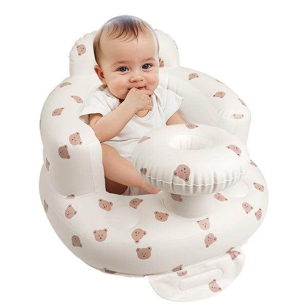 Inflatable Baby Chair with Tray, Blow Up Baby Seat for Infants 3 Months & Up
