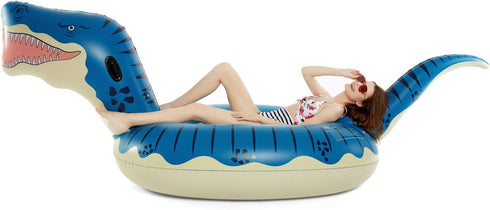 Jasonwell Inflatable Dinosaur Swimming Pool Float for Kids, 124'' Giant Tyrannosaurus Rex Floatie for Summer Beach Party