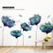 RW-2003 Removable 3D Blue Dream Flower Wall Stickers, DIY Home Wall Decoration Art Decor for Kids Bedroom and Nursery