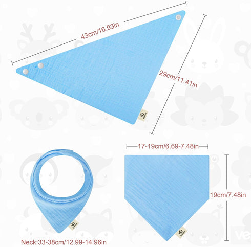 3-36 Months,8-Pack BEBOAN Baby Muslin Bandana Bibs Cotton Drool Bibs for Baby Girl Boys,Feeding Bib for Toddle Infant