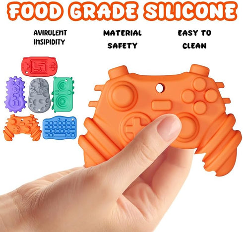 6Pcs Fidget Toys for Kids Adults, Textured Sensory Stones for Autism ADHD Kids CalmingSilicone Worry Stones