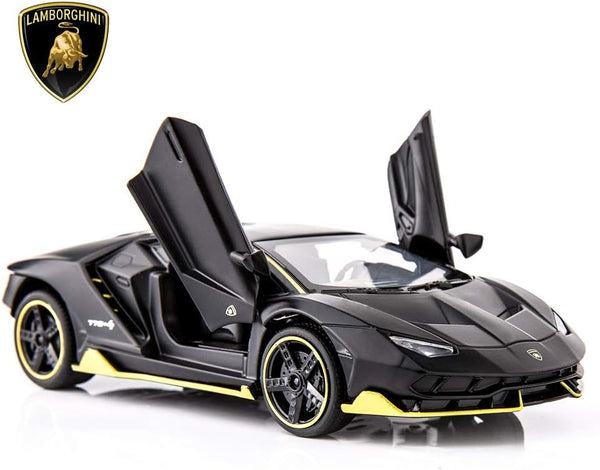 BDTCTK 1:32 Lambo LP770 Car Model Toy - Child Sound and Light Pull Back Car for Kids Gift (Black)