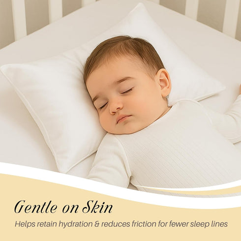Silky Satin Toddler Pillowcases Set of 2, Ivory, 13"x 18", Super Soft Travel Pillow Covers with Envelope Closure