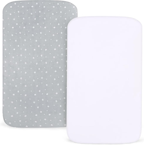 Magik & Kover 2 Pack, 4moms 23" 28" Bassinet Sheets Compatible with Breeze Plus Bassinet (not playard), Fit for x