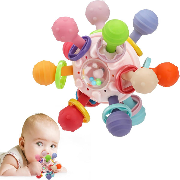 TOHIBEE Baby Montessori Sensory Toys for 0-6 6-12 Months, Baby Teether Teething Toys