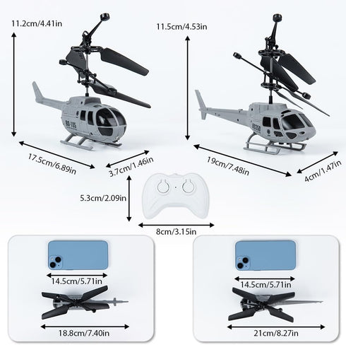 Generic Girls,2 Pack 2 6-8 Remote Control Helicopter for Kids Boys Military Toys Attack Helicopter,Army Style Model RC