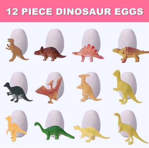 Dino Eggs Dig Kit, 12 Pack Dinosaur Excavation Science Experiments for Kids 4-12, Easter Basket / Stocking Stuffers
