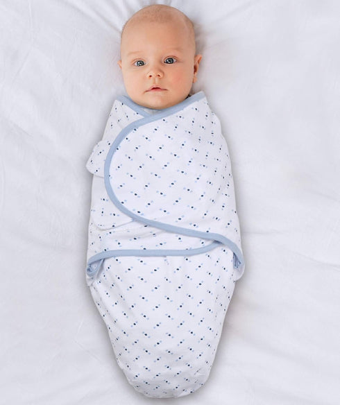 The Peanutshell Baby Swaddle Blankets - Set of 3, Soft Cotton Sleep Sack for Newborns, Blue Dinosaur