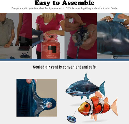 Swimming Remote Control Shark Toys Fish RC Animal Toy Infrared RC Fly Air Balloons Clown Fish Toy Gifts Party
