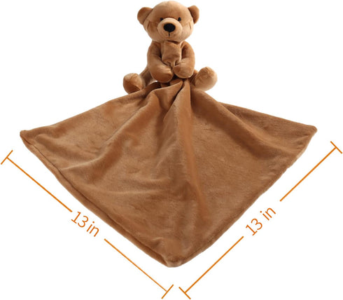 Apricot Lamb Stuffed Animals Security Blanket Brown Teddy Bear Infant Nursery Character Blanket Luxury Snuggler Plush(Brown Bear, 13 Inches) by Apricot Lamb