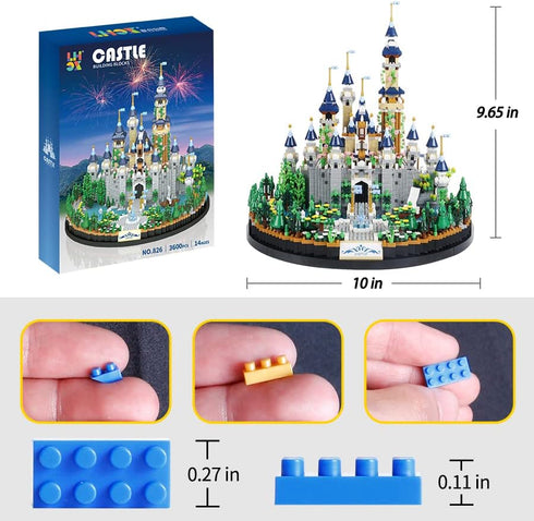 3600PCS Castle Building Blocks Set - Creative Ideals Dream Palace, Best Micro Mini Bricks Gift for 14+