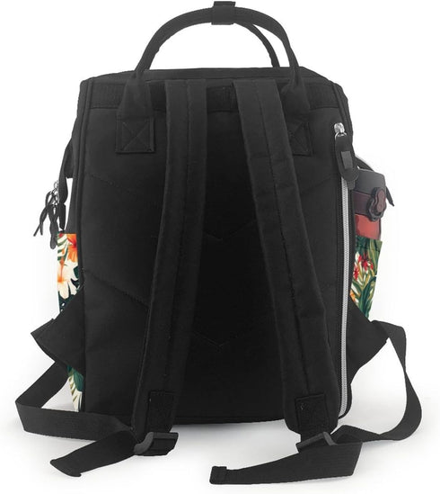 HCBPWVQA Summer Backpack Daypacks Backpack Mommy Tropical Hawaiian Flower Palm Leaves Diaper Bag with Changing Pad