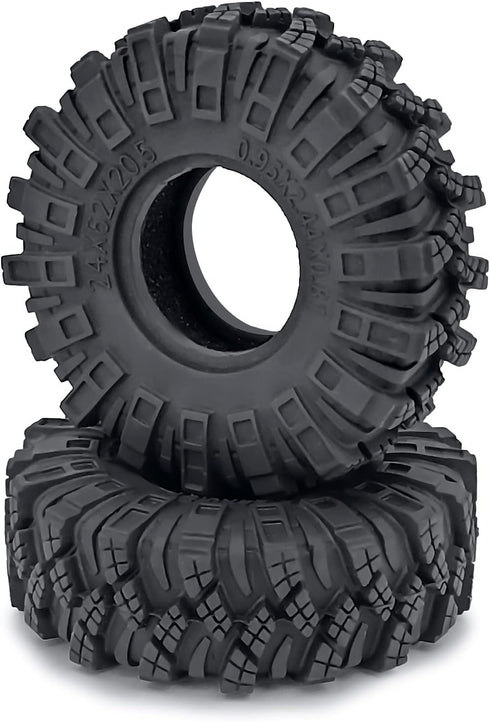 4pcs 1.0inch Rubber Tires, RC Crawler Wheel Tires 62mm for 1/18 TRX4M 1/24 SCX24 AXI90081 Deadbolt C10 B17 Gladiator (C)