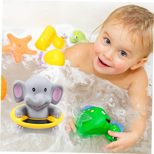 LOORGVEL 1pc Swimming Cartoon Elephant Bath Thermometer for Boy Girl Multi-Purpose Floating Water Temperature Gauge