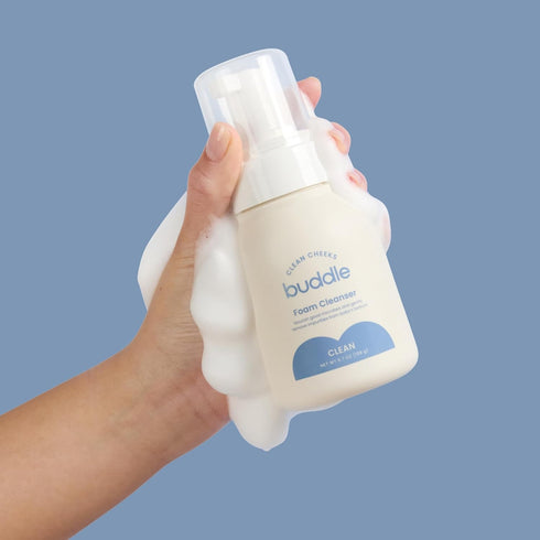 6.7oz Buddle Clean Cheeks Baby Micellar No-Rinse Foam Cleanser for Diaper Changes, Microbiome Friendly and Gentle