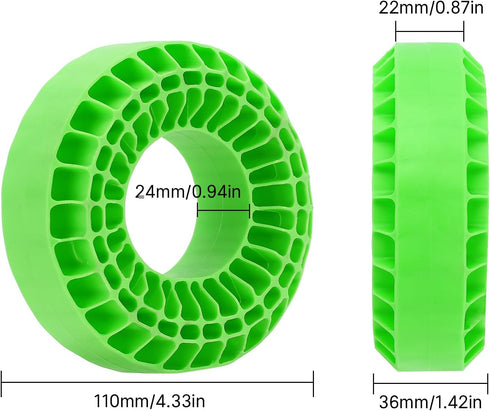 INJORA Silicone Rubber Insert Foam for 1.9" Wheel Tires, 118-122mm 4.75" OD, Large Green