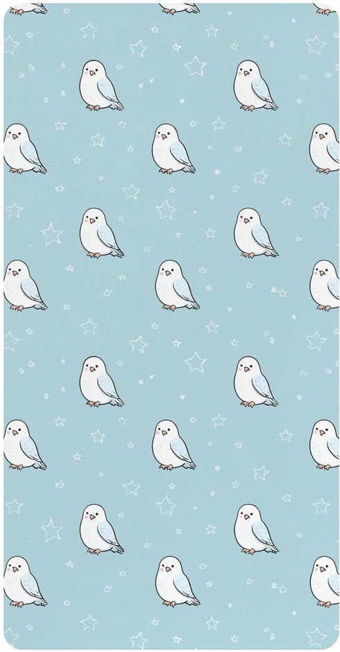 miaozhen Cotton Baby Crib Sheets Soft Stretchy Cute Animal Hawk Star Pastel Blue
