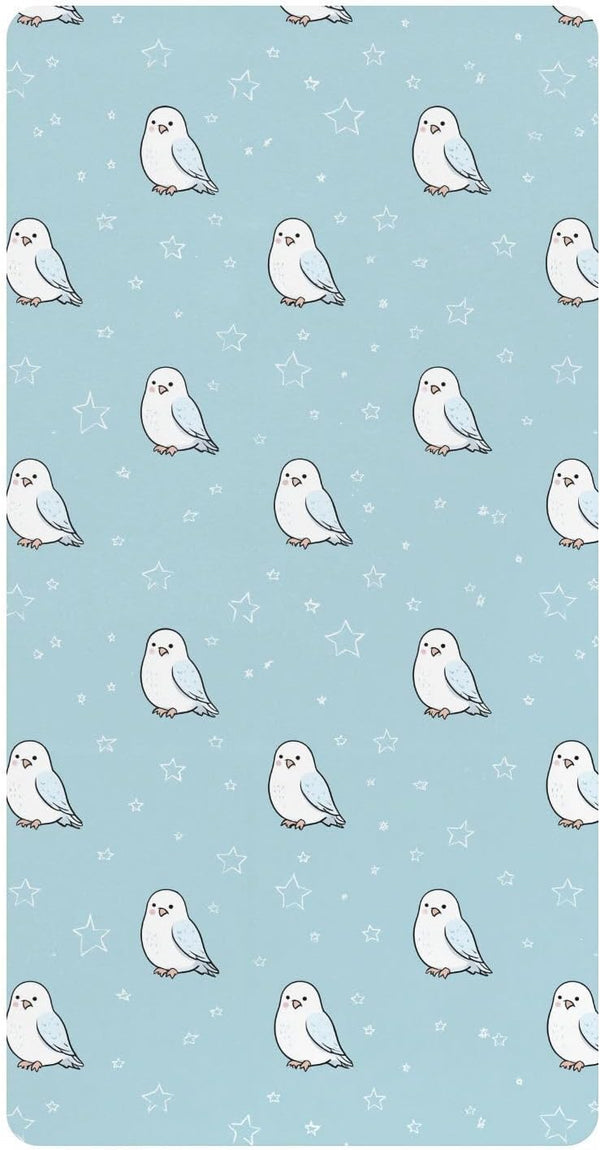 miaozhen Cotton Baby Crib Sheets Soft Stretchy Cute Animal Hawk Star Pastel Blue