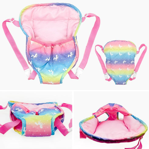 Ferberbears Backpack 12-18 Inch Doll Accessories Baby Doll Carrier Toys Baby Dolls for American OG Doll (Rainbow)