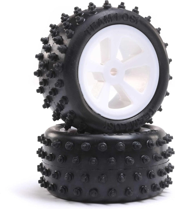 Losi 4 Row Rear Tires Mounted White 2 Mini JRX2 LOS41024