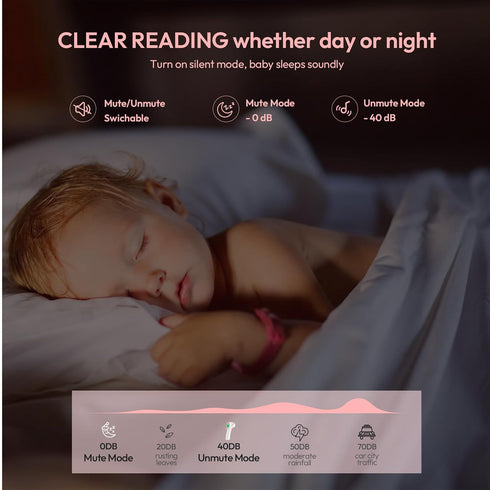 No-Touch Infrared Digital Forehead Thermometer for Adults, Kids & Babies, LCD Backlight Display with Fever Alarm