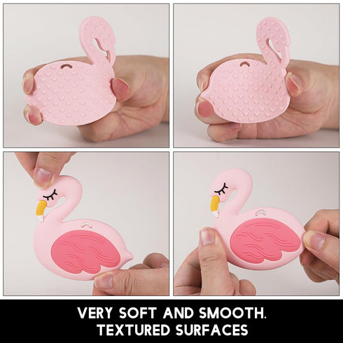 3 Baby Teething Toys,Food Grade Silicone Teether with One-piece Pacifier Clip Holder,Baby Gift,Highly Effective Pain