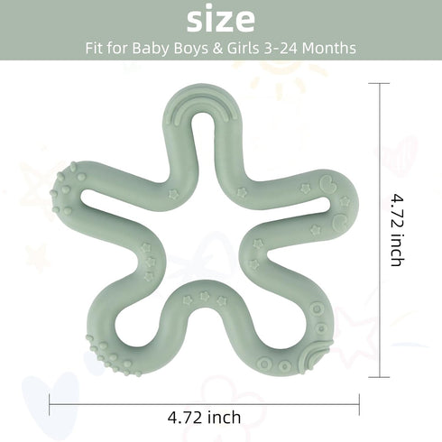 Store 3 Pack 0-6 0-12 0-24 0-36 Fu Coral Flower Ring Teether Baby Teething Toys Silicone Teether Ring Toys for Babies