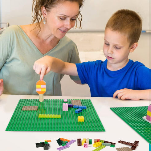 Lekebaby Classic Baseplates Building Base Plates for Building Bricks 100% Compatible with Major Brands-Baseplates 10" x 10",Age 3 and up, Pack of 6