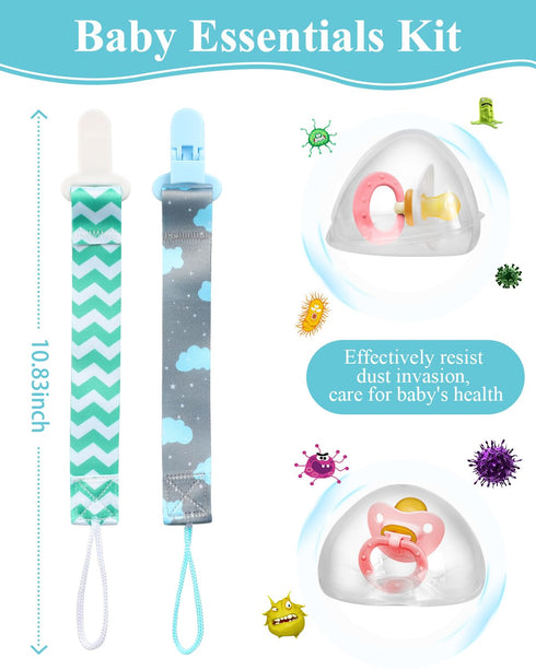 sopkdey Set Pacifier Case, Holder for Traveling Baby Essentials - BPA Free
