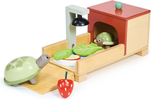 Set 10 Set Mummy Set 3+ Tender Leaf Toys - Tortoise Pet - Piece Wooden Animal Play with and Baby Tortoise, House