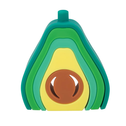 Nuby Soft Silicone Stackable Avocado Interactive Toy for Early Development, Suitable for 12+ Months