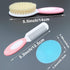 Baby Hair Brush & Silicone Cradle Cap Brush Set for Newborns & Toddlers, Natural Soft Goat Bristles, Pink