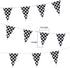 98ft Checkered Black & White Pennant Banner, Racing Flags with 20Pcs 11.8 Inch Plastic Sticks