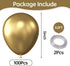KALOR 100 Pcs 5 Inch Metallic Gold Balloons - Thick Latex Chrome Balloons for Birthday and Wedding Decorations