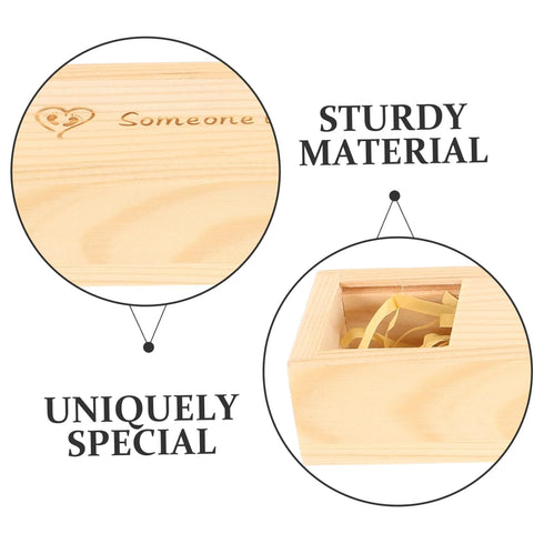 Zerodeko Wood Keepsake Storage Box for Pregnancy Test Lidded Baby Announcement Case Decorative Keepsake for Newborns
