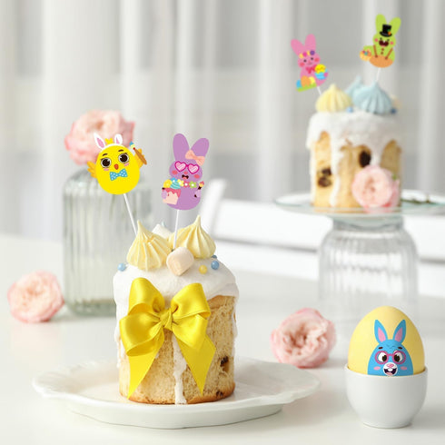 600Pcs Haooryx Bunny Egg Sticker Rolls - Easter Rabbit Animal Egg Make A Face Stickers Cute Make Your Own Self Adheisve