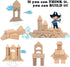 Set Set 3+ Migargle Wooden Building Blocks for Kids - Stacker Stacking Game Construction Toys Preschool Colorful