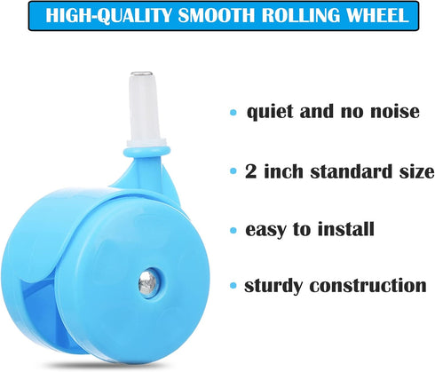 Baby Walker Replacement Wheels, Set of 4 Plastic Wheels Casters, Universal Wheels for Baby Walker Accessories