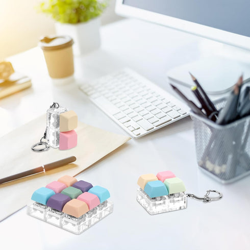 Oppaxf 6Pcs Keyboard Fidget Toy Keyboard Fidget Keychain Decompression Toys Fidget Clicker Keyboard,Fidget Keychain