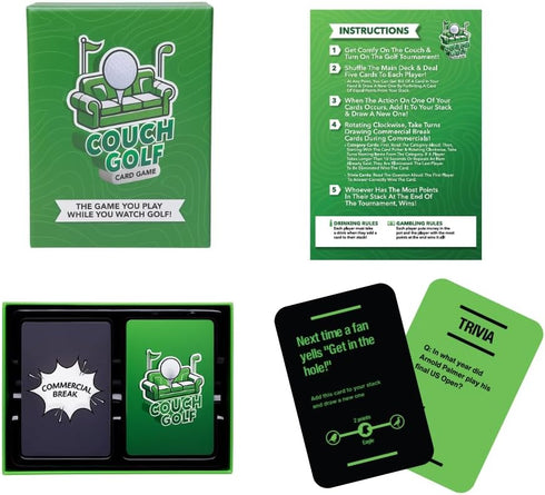 Couch Golf - Interactive Golf Card Game - The Game You Play While You Watch Golf - Game Night Fun for Family & Friends