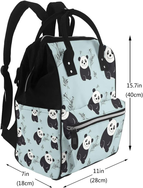 FHEDVBN Backpack Mummy Backpacks Daypack Cartoon Panda Bear Diaper Bag for Women Multifunction Waterproof for Mom Dad