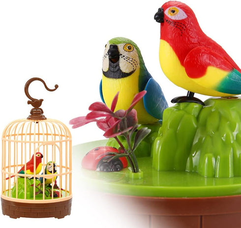 HWD Voice-Activated Induction Birds Toy - Talking Chirping Fluttering Parrot for Kids and Toddlers