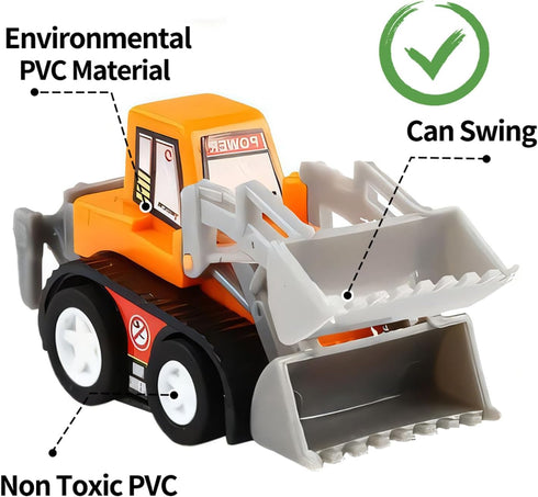 Yeonha Toys Pull Back Vehicles, 12 Pack Mini Assorted Construction Vehicles and Race Cars