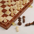 Dan&Dre 15 Folding Wooden Chess & Checkers Set (2 in 1), Portable Travel Chess Board Gift