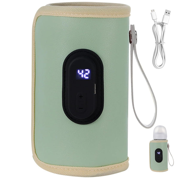 BEAHING Portable Bottle Warmer 18W Quick Heating Baby Bottle Warmer Temperature Adjustable USB