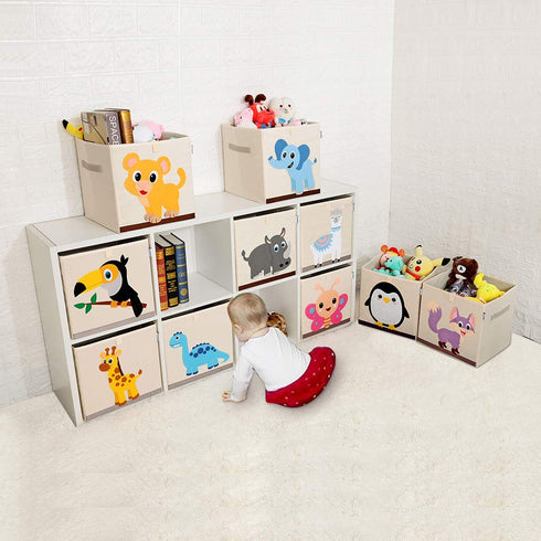 CLCROBD Foldable Animal Cube Storage Bins, Fabric Toy Box/Chest/Organizer for Kids Nursery, 13 inch (Toucan)