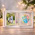 Family Handprint Frame Kit, Dual Rotating Photo & Handprint Display, DIY Keepsake