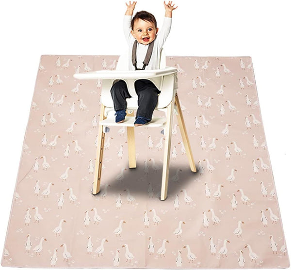 CoolaPeach Splat Mat for Under High Chair/Arts/Crafts, Washable Baby Spill Mat Waterproof Non-Slip