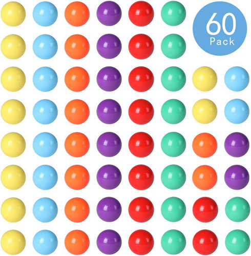 60 Pcs Game Replacement Balls for Chinese Checker - 16mm Marbles for Marble Run, 6 Colors