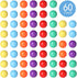 60 Pcs Game Replacement Balls for Chinese Checker - 16mm Marbles for Marble Run, 6 Colors